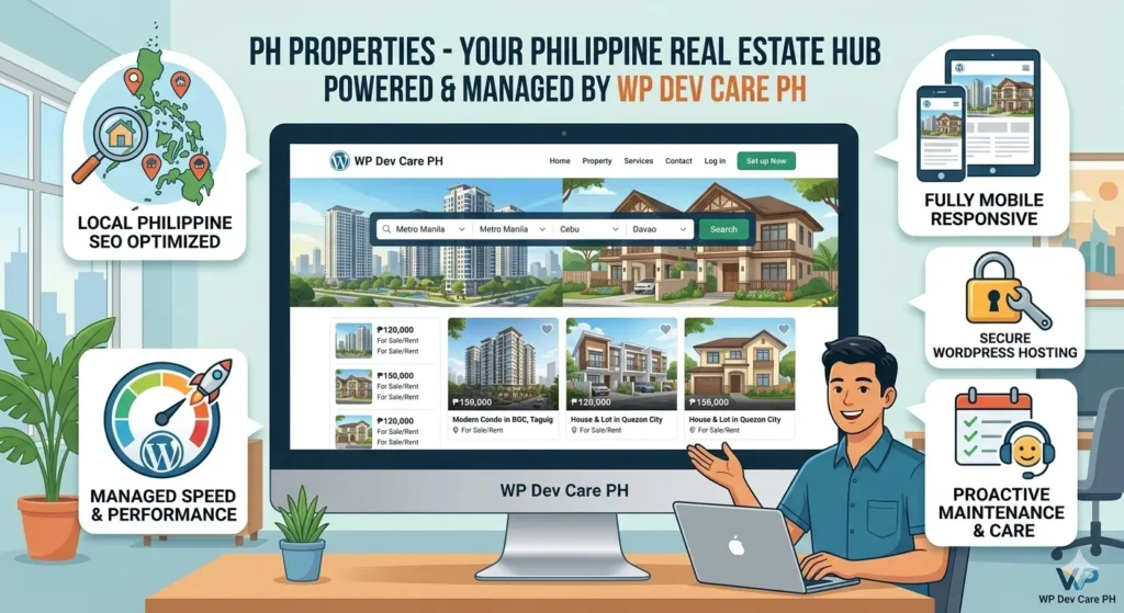 real estate website Philippines - WP Dev Care PH
