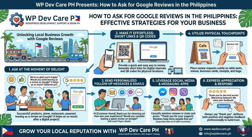 Google reviews Philippines - how to get more reviews for your business - WP Dev Care PH